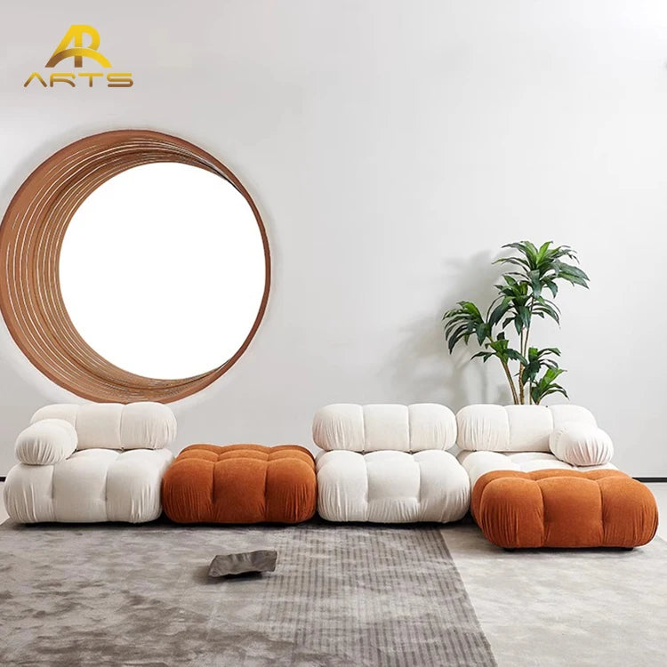 L Shaped Modular Sectional Sofas,Velvet Vacuum Modern Compressed Sofa,Luxury Corner Couch Living Room Sofa Set Furniture