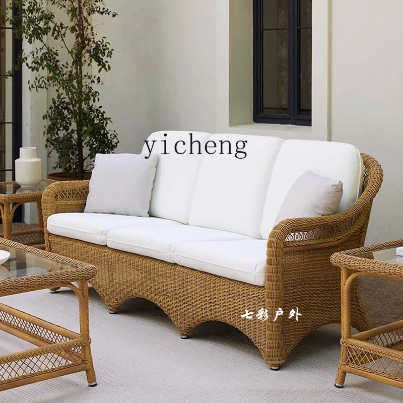 Zz outdoor sofa courtyard leisure hotel outdoor terrace garden balcony rattan chair sofa combination