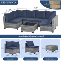 all-weather modular outdoor sectional wicker sofa set with thick cushions for patio conversation area