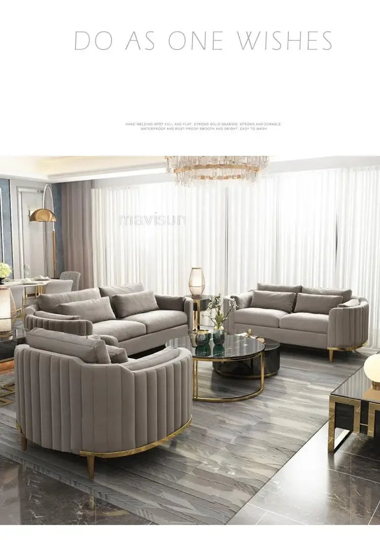 Nordic Reading Household Sectional Fabric 3 Seat Sofa Upholstered Armchair Custom Color Living Room Fauteuil Home Furniture