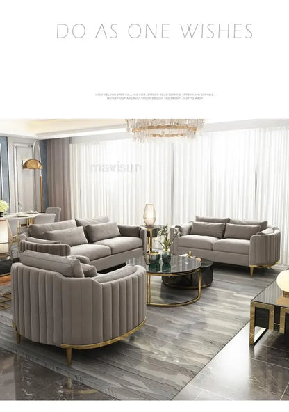 Nordic Reading Household Sectional Fabric 3 Seat Sofa Upholstered Armchair Custom Color Living Room Fauteuil Home Furniture