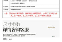 4*American all-solid wood leather sofa European double triple retro modern simple