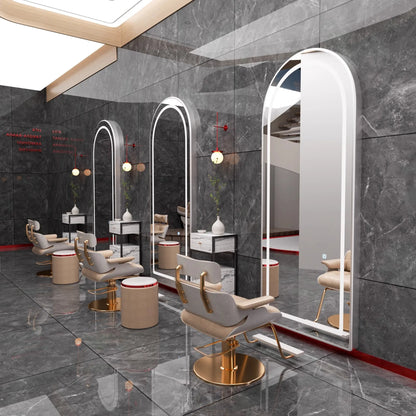 Design Modern Lightweight Luxury Oval Square Mirror Hair Salon Furniture Set Hot Sale