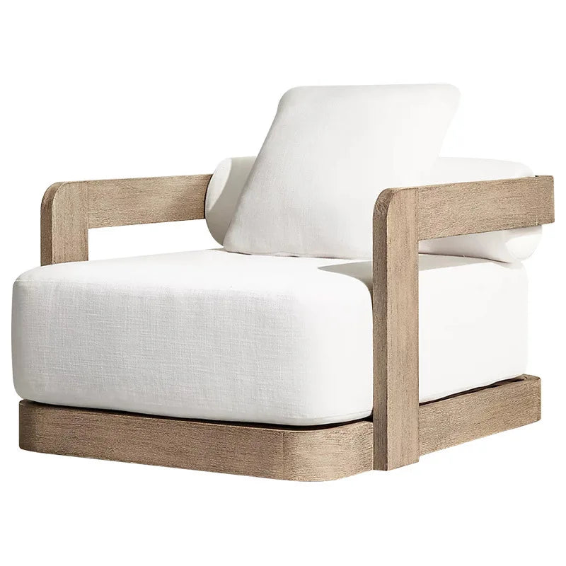 Teak outdoor sofa courtyard preservative wood furniture outdoor leisure sofa garden terrace old solid wood sofa chair