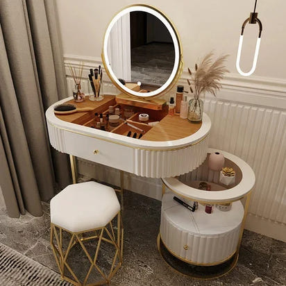 Luxury Charm Dressing Table Luxury Nordic Salon Drawer Nordic Dressing Table Mirror Chair Storage Coiffeuse Furniture Makeup