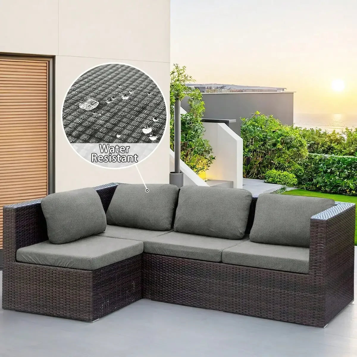 1pc Water-Reststant Polar Fleece Outdoor Sofas Covers, 230gsm Sofa Cushion Cover, Multiple Colors Available