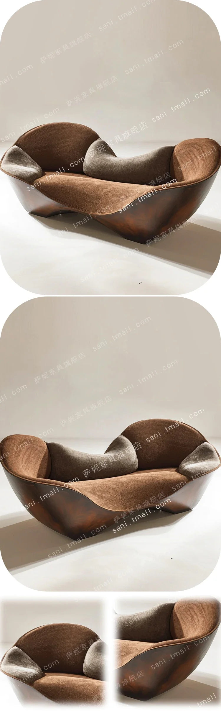 JJAI Design Novel Technology Double Sofa, Contrasting Color Modern Sofa