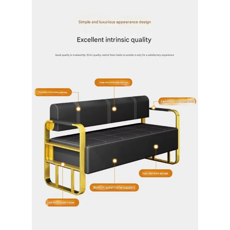 Modern Luxury Stainless Steel Changsha Hair Salon Barber Shop Beauty Salon Rest Area Waiting Area