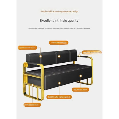 Modern Luxury Stainless Steel Changsha Hair Salon Barber Shop Beauty Salon Rest Area Waiting Area