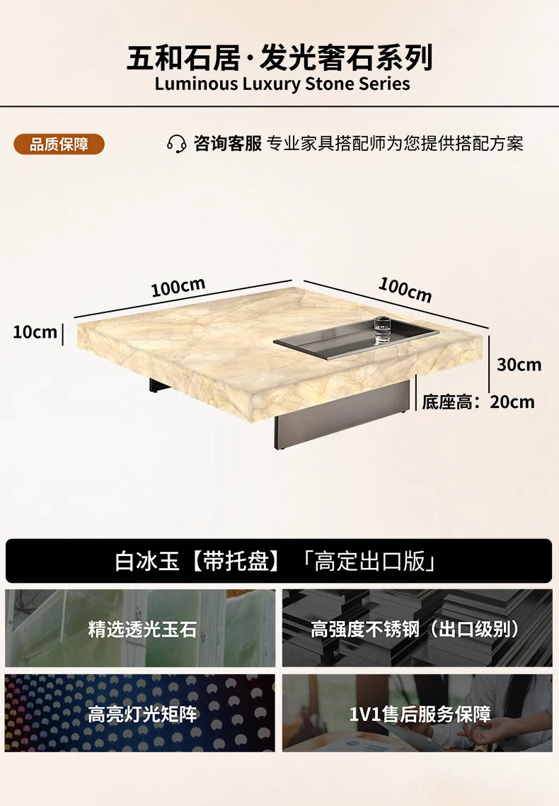 Rectangle Italian Marble Coffee Table Modern Style Luxury Minimalist Unique Coffee Table Living Room Mesa Centro Salon Furniture