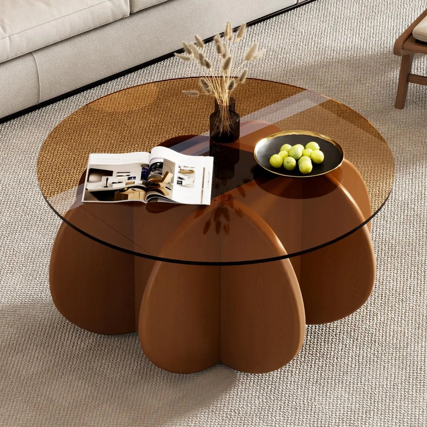 Unique Display Coffee Table Clear Ornaments Aesthetic Minimalist Coffee Table Luxury Design Mesa Centro Salon Home Furniture