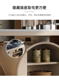 Light luxury rock slab table and chair combination modern minimalist design, creative high-end villa office tea table