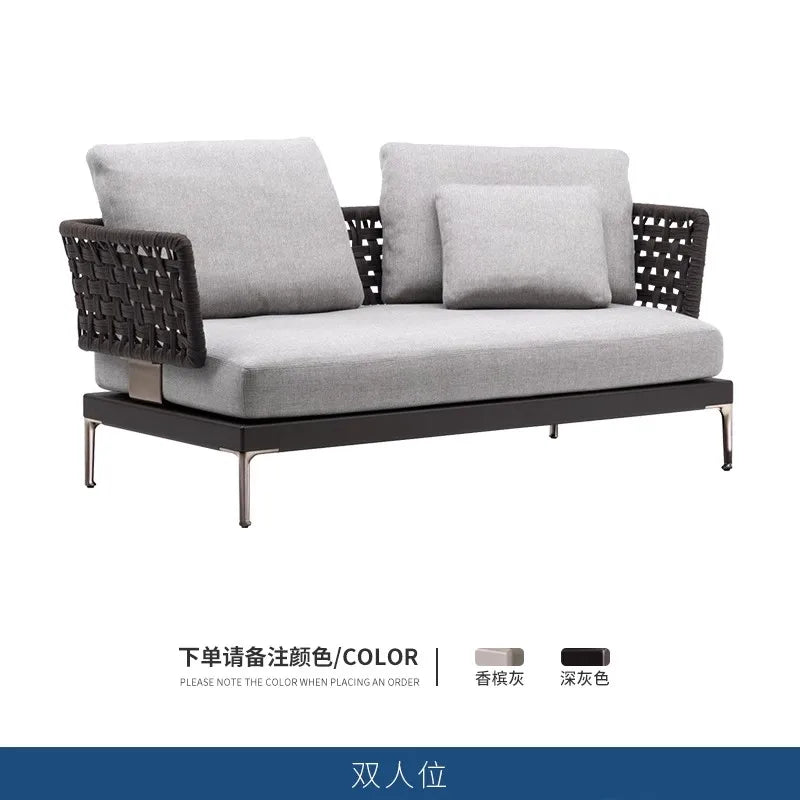 Y  Outdoor Sofa Courtyard Waterproof Vine Weaving Villa Garden Outdoor Leisure Terrace Sofa Vine Weaving Furniture