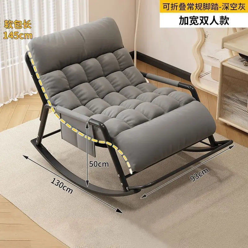 Recliner Rocking Chair Sitting and Sleeping Dual-purpose Double Lunch Break Chair Balcony Home Leisure Lazy Sofa Chair Ergonomic
