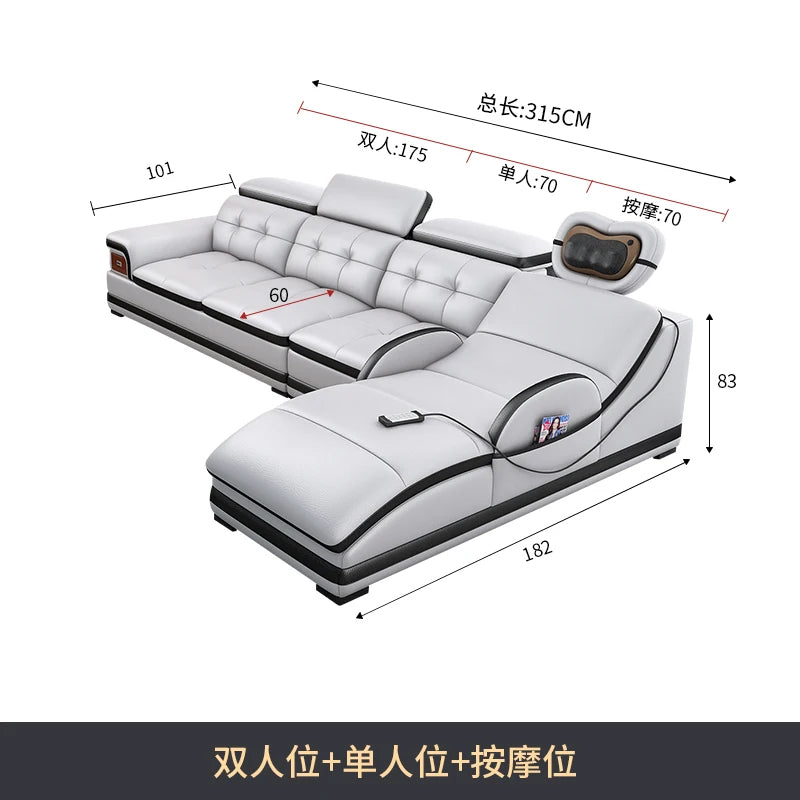 Modern Minimalist Sofa Electric Massage Chiar Floor Multifunctional Corner Sofa Lounges Relaxing Living Room Couch Furniture