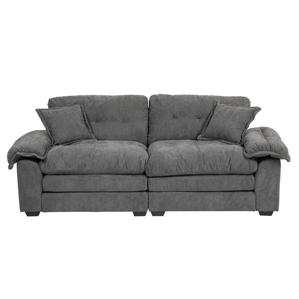 Chenille Small Sofa Loveseat Deep Seat Upholstery Sofa Couch Memory Foam Stylish Couches Set for Living Room Apartment Office
