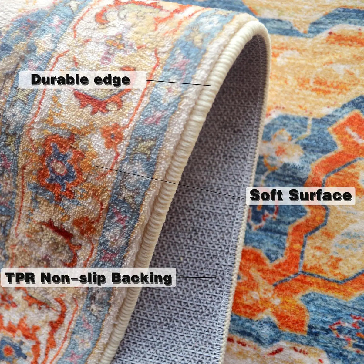 VIKAMA Cashmere Wash Back Carpet Machine Washable Ins Style Checkerboard Living Room Carpet Cloakroom Carpet Home Decoration