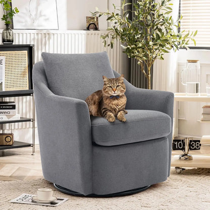 Swivel Accent Chair, Living Room Chair Upholstered 360° Swivel Chair Modern Reading Armchair for Bedroom/Office/Nursery,