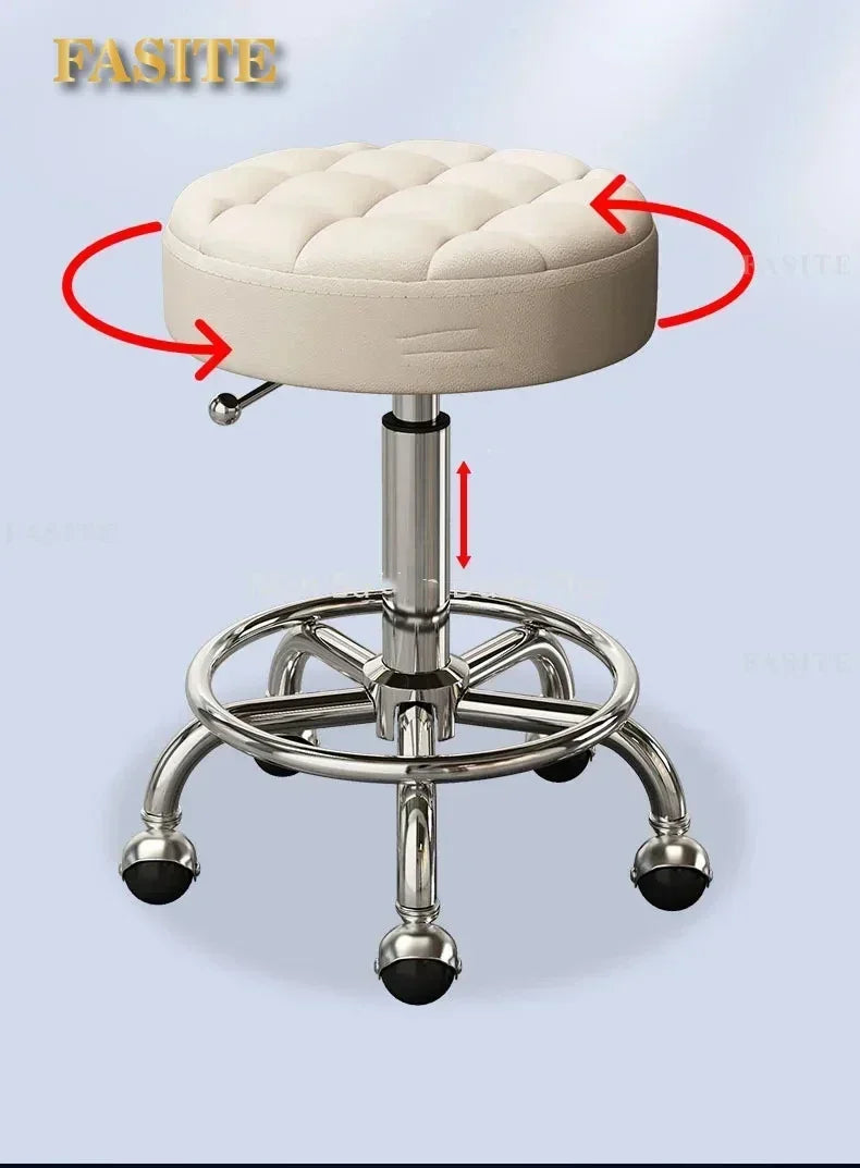 Rolling Hydraulic Chair Beauty Salon Stool Hairdressing Wheeled Beauty Tattoo Chairs Swivel Sedia Commercial Furniture
