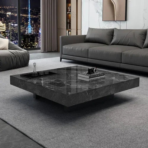 Marble Top Coffee Table Living Room Luxury Stone Rectangular Coffee Table Modern Topper Italian Table Home Furniture