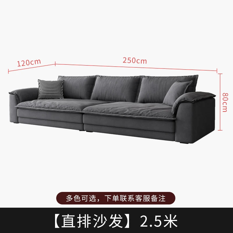 A Minimalist petal retro sofa home living room simple matte fabric corner sofa