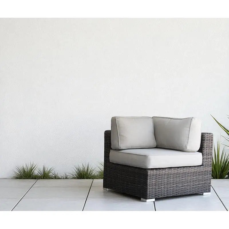 Brown Wicker Sectional Corner Sofa Set - Comfortable Outdoor Furniture for Living Room and Patio