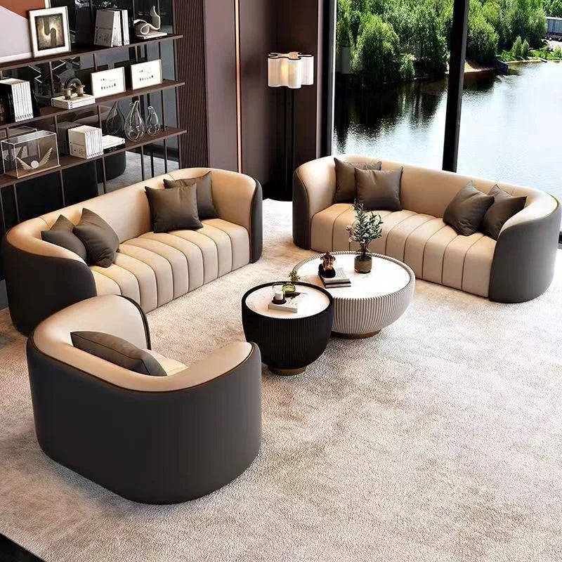 Canapé de luxe léger, petit appartement, salon, zone d'assise, réunion, invités, canapé à rangée droite