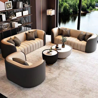 Canapé de luxe léger, petit appartement, salon, zone d'assise, réunion, invités, canapé à rangée droite