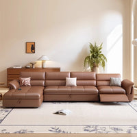 LH Electric Retractable Sofa Bed Dual-use Genuine Leather Small Apartment First Layer Cowhide Sofa