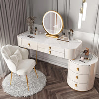 Solid wood new dresser glass bedroom modern simple style light luxury Internet celebrity small makeup table rock slab makeup