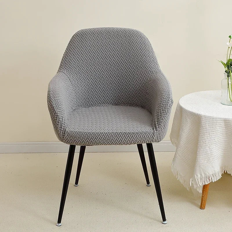 1/2pcs Jacquard Chair Covers High Arm Dining Chair Cover Elastic Chair Seat Slipcover Protector for Wedding Living Room Home
