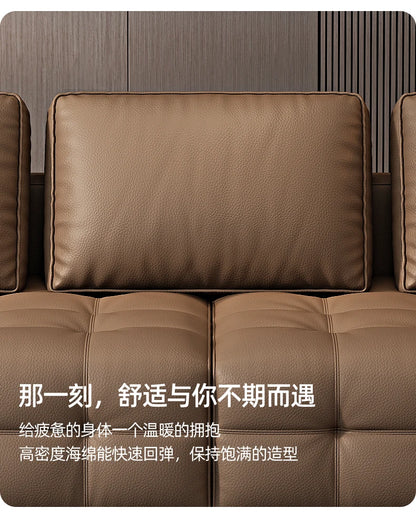 Modern Minimalist New Leather Living Room Lawrence Italian Light Luxury Straight L Shaped Sectional Lazy Soft Tatami Lounge Sofa