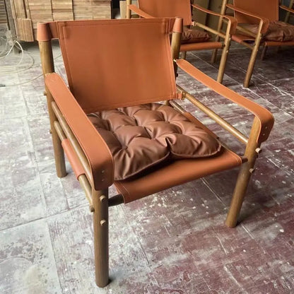 Nordic Living Room Chairs Solid Wood Armchair with Backrest Portable Relaxing Lounge Chair Luxury Sofa Chair Home Furniture