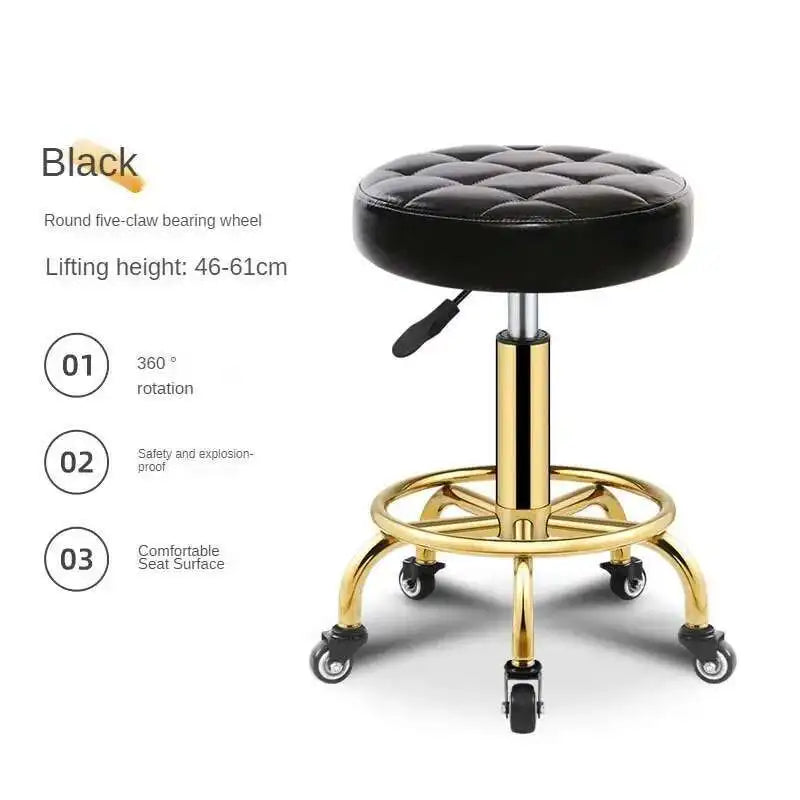 Luxury Rotating Barber Chair for Beauty Salon Modern Metal Movable Backrest Office Chairs Creative Salon Chair for Hair Salon