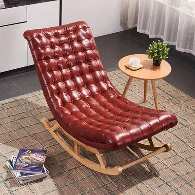 Nordic solid wood rocking chair adult elderly nap home recliner balcony bedroom living room free chair