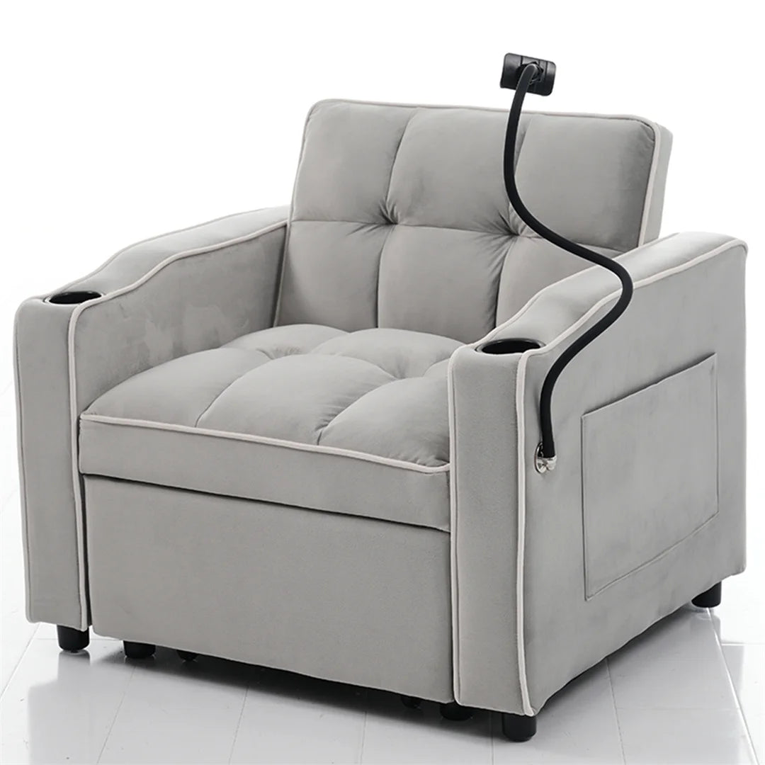 Three-in-one single-bed sofa, soft sleeper sofa, recliner sofa, backrest sofa, suitable for living room, 83*167*76 cm