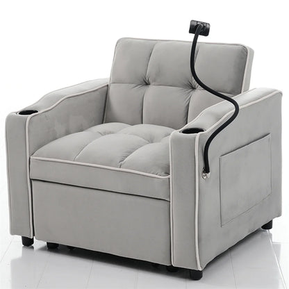 Three-in-one single-bed sofa, soft sleeper sofa, recliner sofa, backrest sofa, suitable for living room, 83*167*76 cm