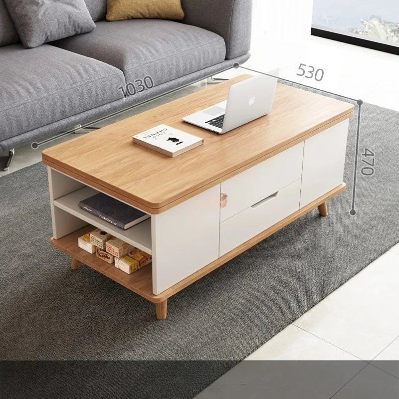 Creative Folding Dining Table Dual-Use Small Apartment Simple Unique Living Room Retractable Lifting Coffee Table Furniture