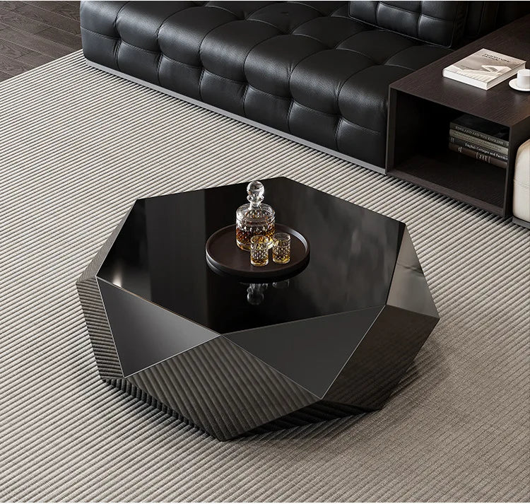 Italian Minimalist Gold Diamond Coffee Table Designer High-end Small Apartment Modern Simple Special-shaped Light Luxury Living