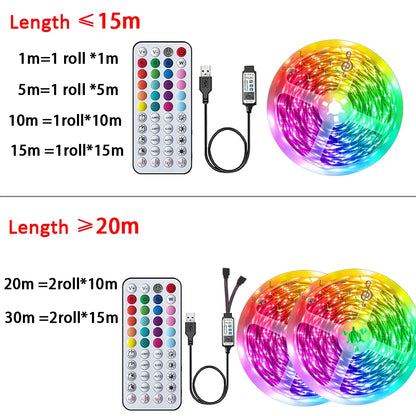 RGB LED Strip Lights USB Music Sync APP Control