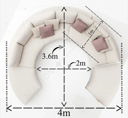 Modern Design Large Circular Sofa Combination Living Room Sofa Light Luxury Hotel Lobby Reception Beauty Salon Club Leisure Sofa