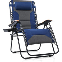 VILLA XXL Oversized Padded Zero Gravity Chair, Foldable Patio Recliner, 30 Wide Seat Anti Gravity Lounger with Cup Holder, S
