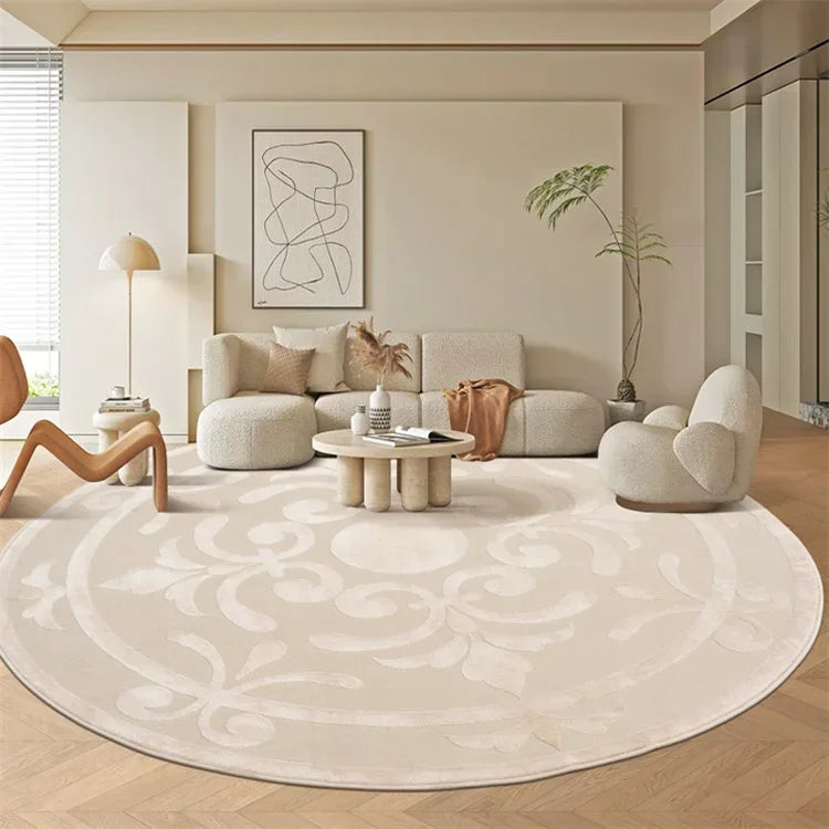 F132  Round living room minimalist sofa coffee table blanket premium light luxury cloakroom floor mat bedroom carpet