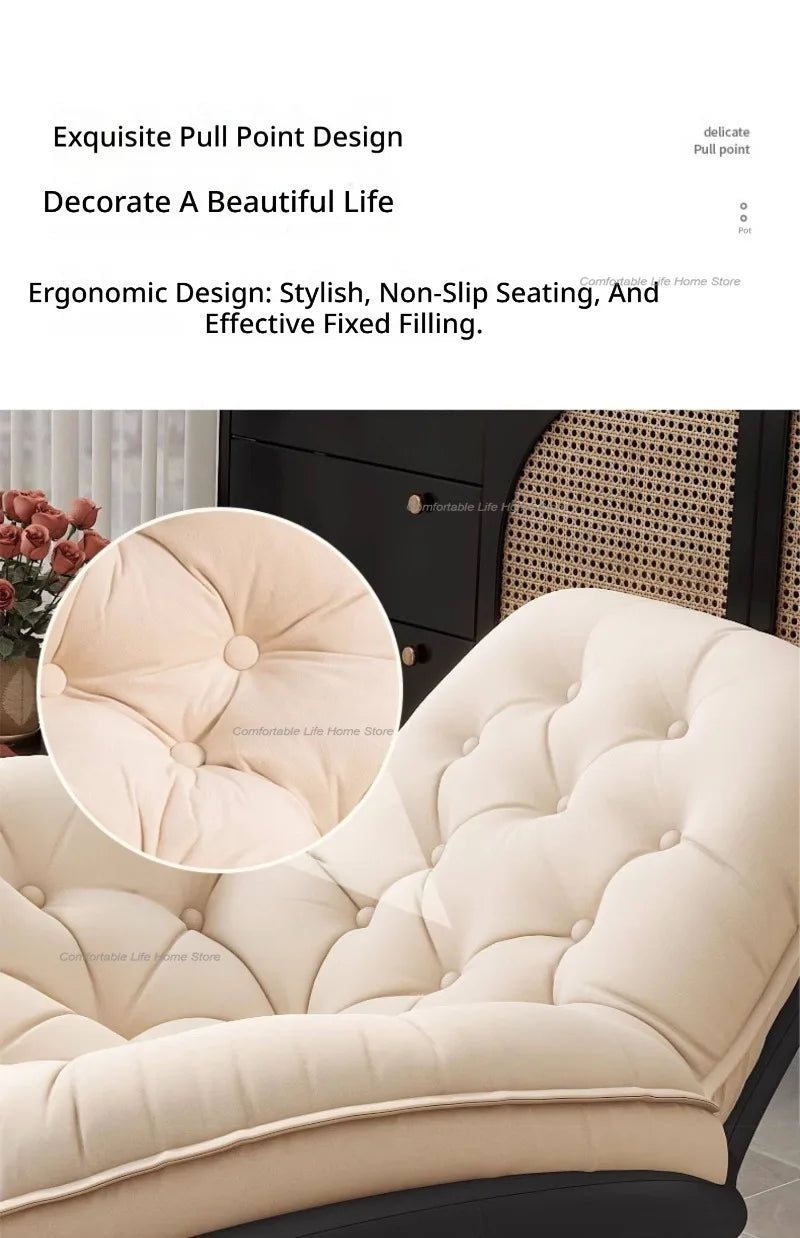 Simplicity Vanity Chaise Lounge Luxury Leisure Modern Suede Chaise Lounge Comfort Ergonomics Living Room Furniture Taburete Lsyy