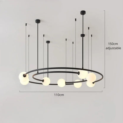 NEW 2025 Nordic Modern Creative Ring Pendant Chandelirer for Living Room Planet Round Hanging Lamp Glass Lampshade Decoration Li
