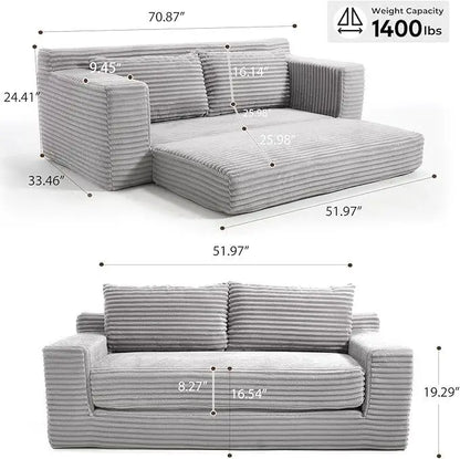JC Modular Fabric Folding Vacuum Compression Sofa Bed Living Room Sofa Sponge Lazy Frameless Boneless Sofa Chair