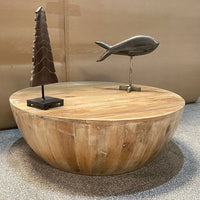 'Antique Style Design Round Luxury Reclaimed Solid Wooden Coffee Table Living Room