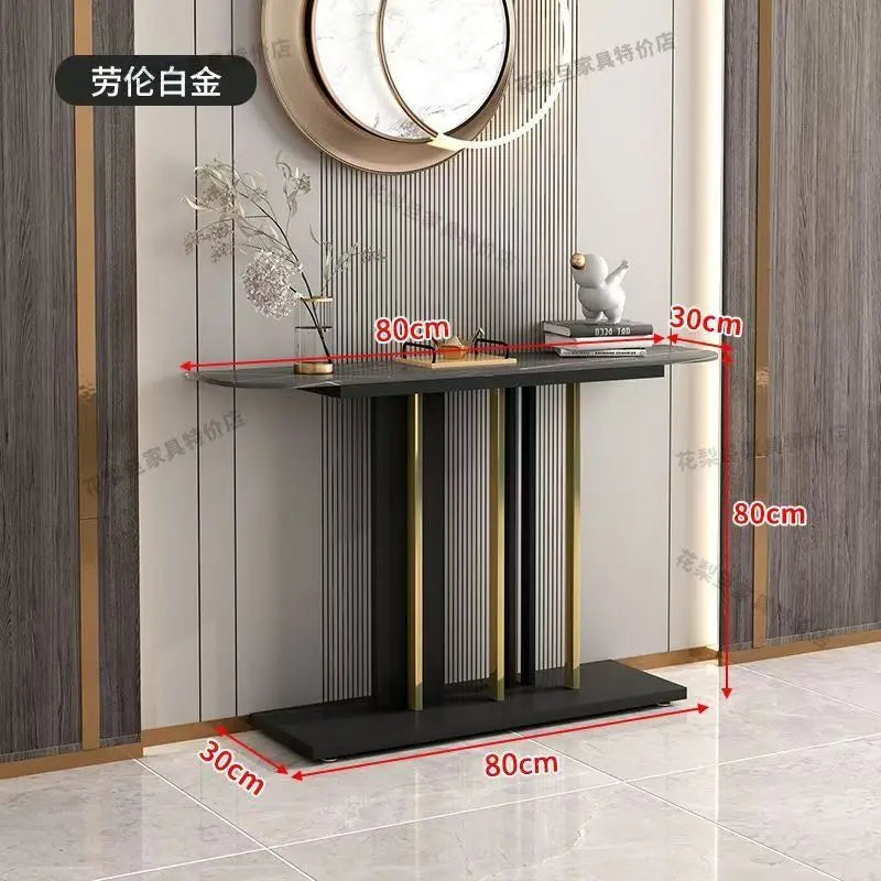 Gold Console Table Industrial Hallway  for Entryway  43 Inch Entryway Tables Narrow Sofa Table for Living Room