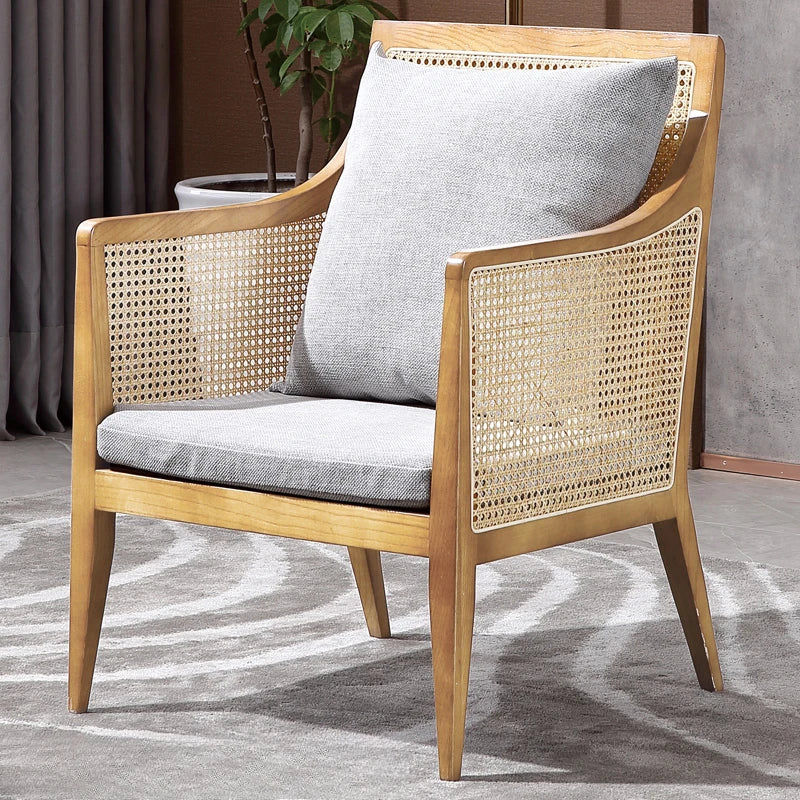 Balcony Rattan Living Room Chairs Outdoor Ergonomic Living Solid Wood Chairs Makeup Simple Fauteuil Salon Furniture Decoration