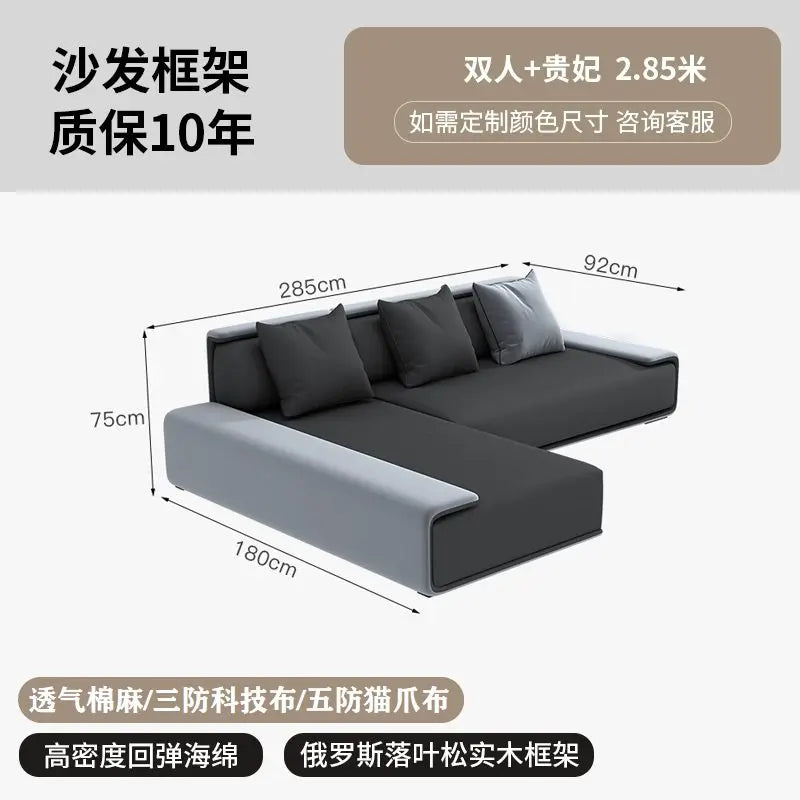 Nordic Living Room Sofas Recliner Minimalist Apartment Straight Sofas Fabric Comfortable Divani Da Soggiorno Home Furniture